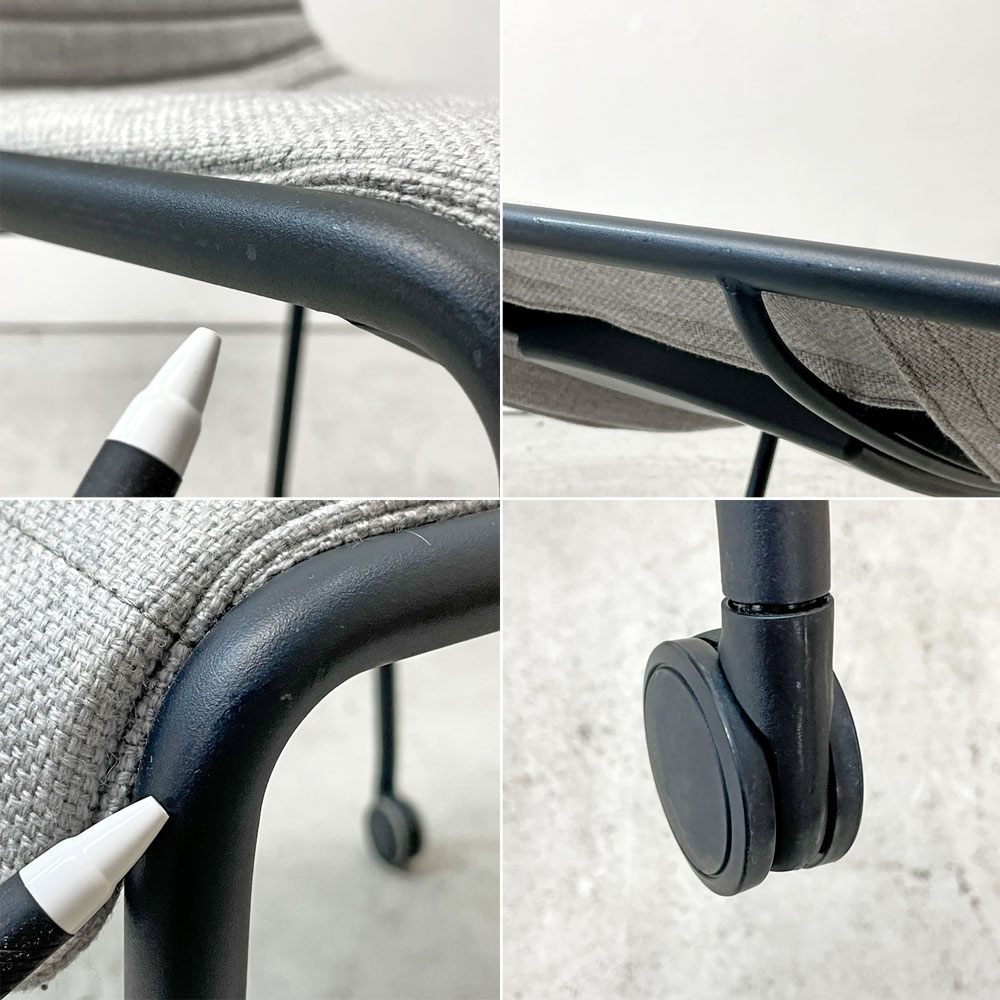 コクヨ KOKUYO オフセットフレームチェア offset frame chair オフィスチェア スタッキングチェア 4本脚 ファブリックシート スカイグレー キャスター D ●