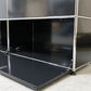 ユーエスエムハラー USM Haller モジュラーファニチャー キャビネット シェルフ 2列2段 ドロップダウンドア グラファイトブラック スイス モダンデザイン W152×D37×H74  ●