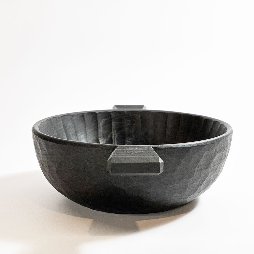 湯浅ロベルト淳 スープボウル 黒 口径13 × 幅19㎝ 現代作家 ★