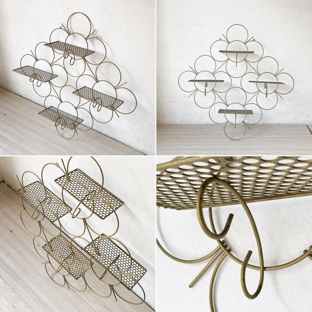 ミッドセンチュリー デザイン Mid Century Desing ビンテージ ワイヤー メタル ウォールシェルフ アトミックデザイン  Wire Metal wall shelf ★