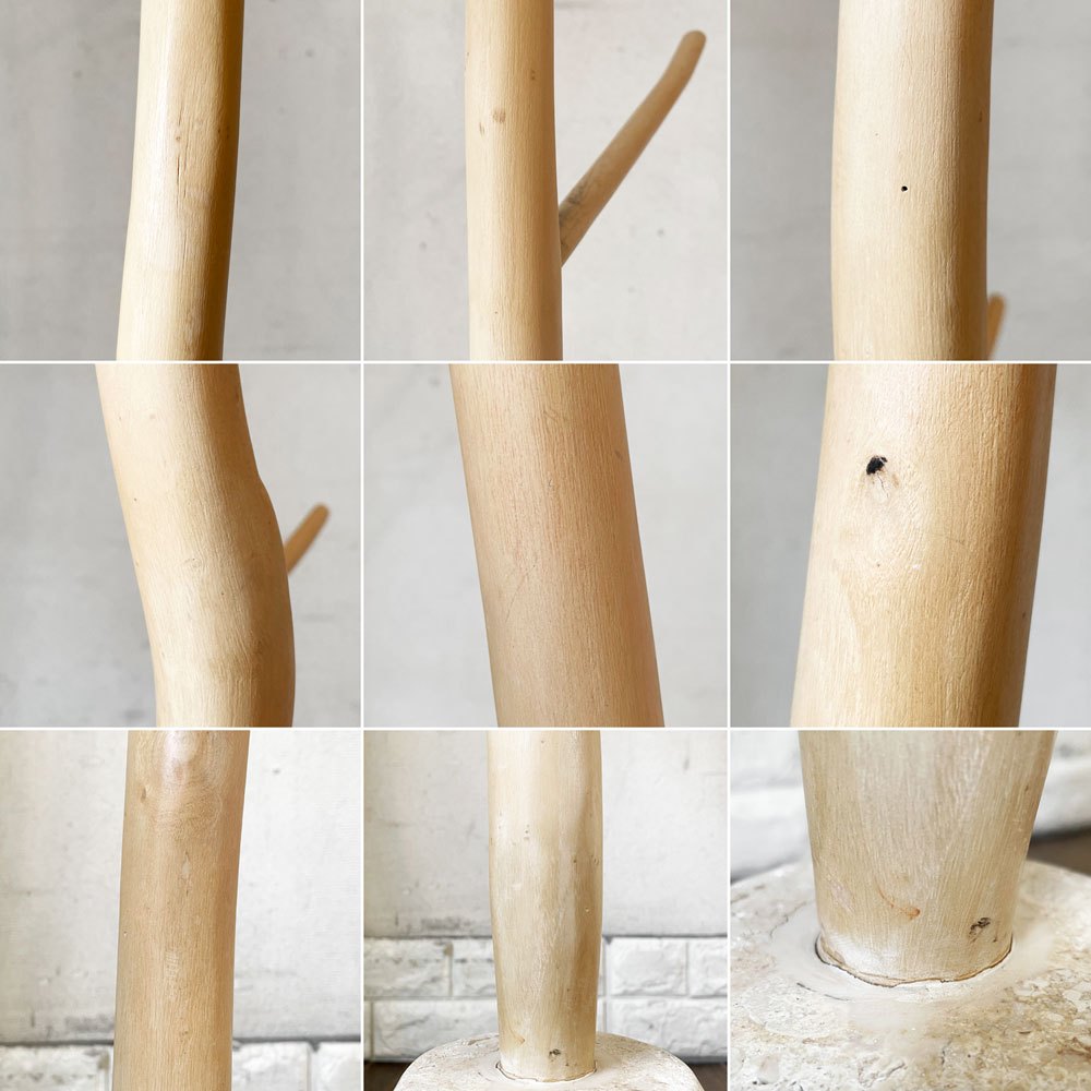 イデー IDEE ウッデンコートツリー Wooden Coat Tree コートスタンド コートハンガー タマリン材×マクタン石 H183cm 定価￥33,000- ◎