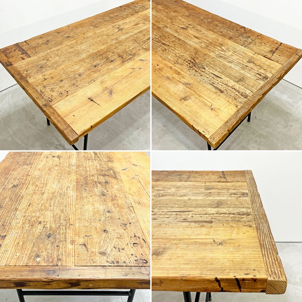 杉山製作所 ファクト L ワークテーブル FACT L WORK TABLE ダイニングテーブル W140cm 杉古材 アイアン インダストリアルデザイン ●