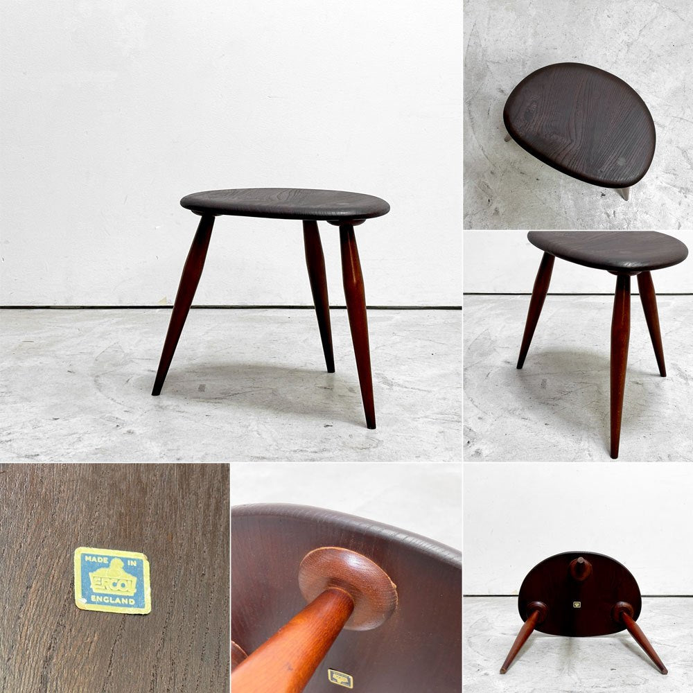 アーコール Ercol ペブル PEBBLE 354 ネストテーブル nest of tables サイドテーブル ビーチ×エルム材  ブルーラベル UKビンテージ●