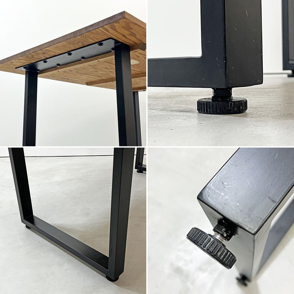 モモナチュラル MOMO Natural ダイニングテーブル RUSTIC TOP + STEEL LECT LEG オーク材 W140cm ナチュラルモダン ●