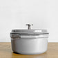ストウブ Staub ピコ ココット ラウンド 両手鍋 ホーロー鍋 グレー 18cm フランス製 箱付き 美品 ■