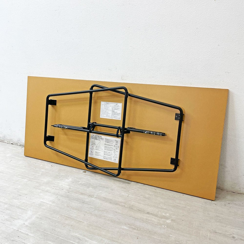 無印良品 MUJI 折りたたみテーブル ダイニングテーブル オーク材 スチール脚 W160cm ナチュラルデザイン 定価￥25,900- ●