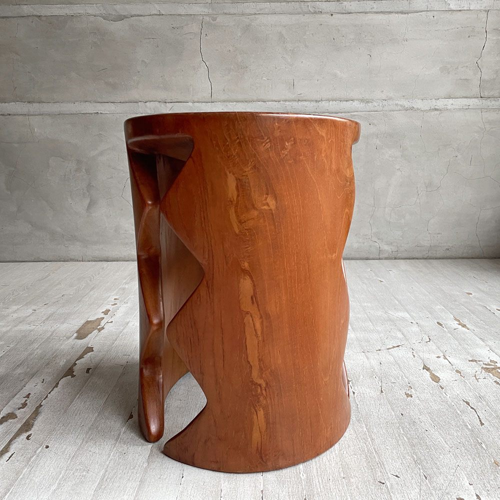 ヨーガンレール ババグーリ Jurgen Lehl Babaghuri チーク無垢材 スツール Stool シグザグ脚 ハンドメイド 一木造り プリミティブ 希少 ♪