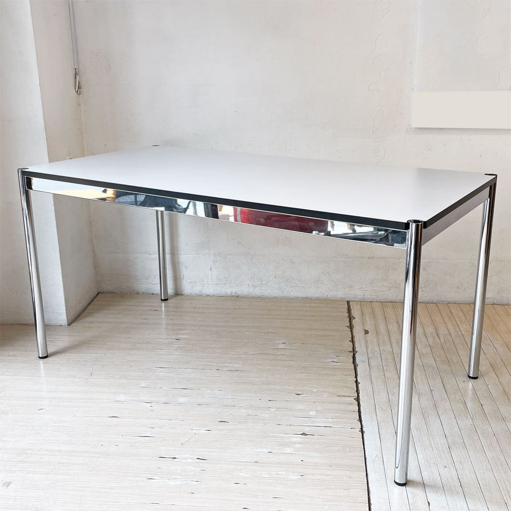 USMハラー USM Haller モジュラーファニチャー ハラーテーブル ワーキングデスク W150cm アジャスター パールグレーラミネート(ホワイト) 高さ調整機能付 スイス ★