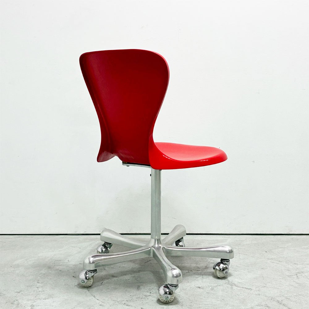 イデー IDEE ヨーンチェア ウィズ キャスター YAWN CHAIR with CASTER FRP レッド ダイニングチェア 岡嶌要 スペースエイジ 廃番 ●
