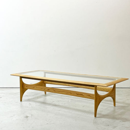 レーン LANE コーヒーテーブル センターテーブル ガラス天板 エルム無垢材 W150cm エイドリアンパーサル Adrian Pearsall USビンテージ ミッドセンチュリー ●