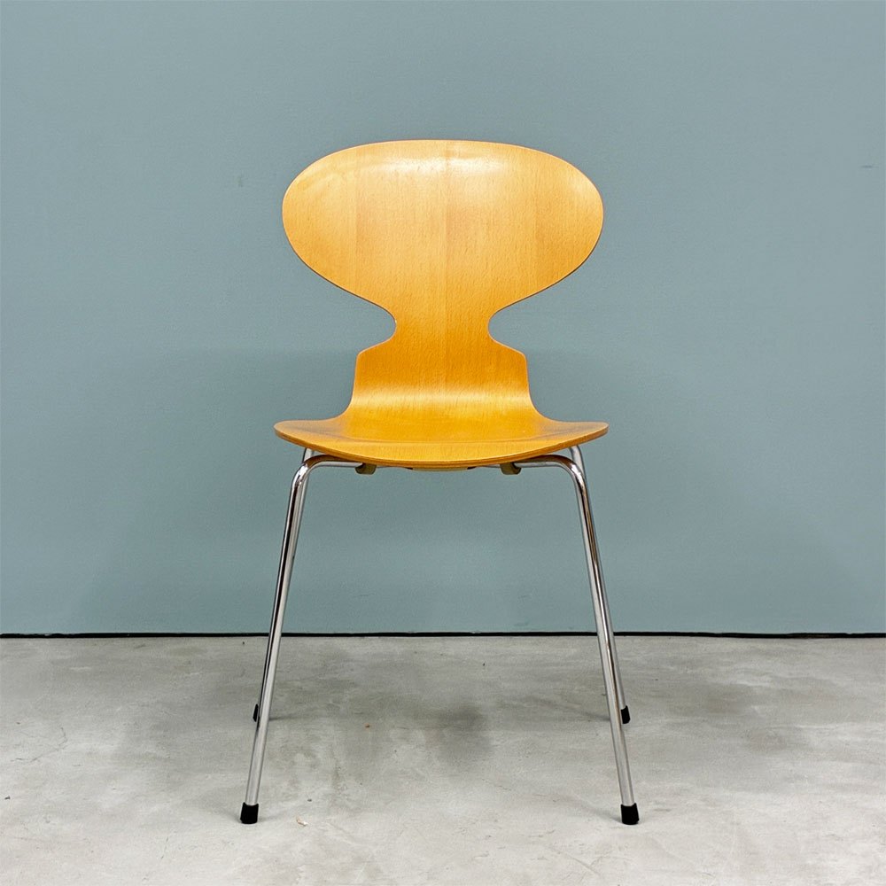 フリッツハンセン Fritz Hansen 3101 アントチェア 4本脚 ナチュラルビーチ材 ラッカー仕上げ アルネ・ヤコブセン 北欧家具 A ◎