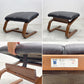 冨士ファニチア FUJI FURNITURE 3pソファ＋オットマン2台付き 本革張り リクライニング機能付き〓