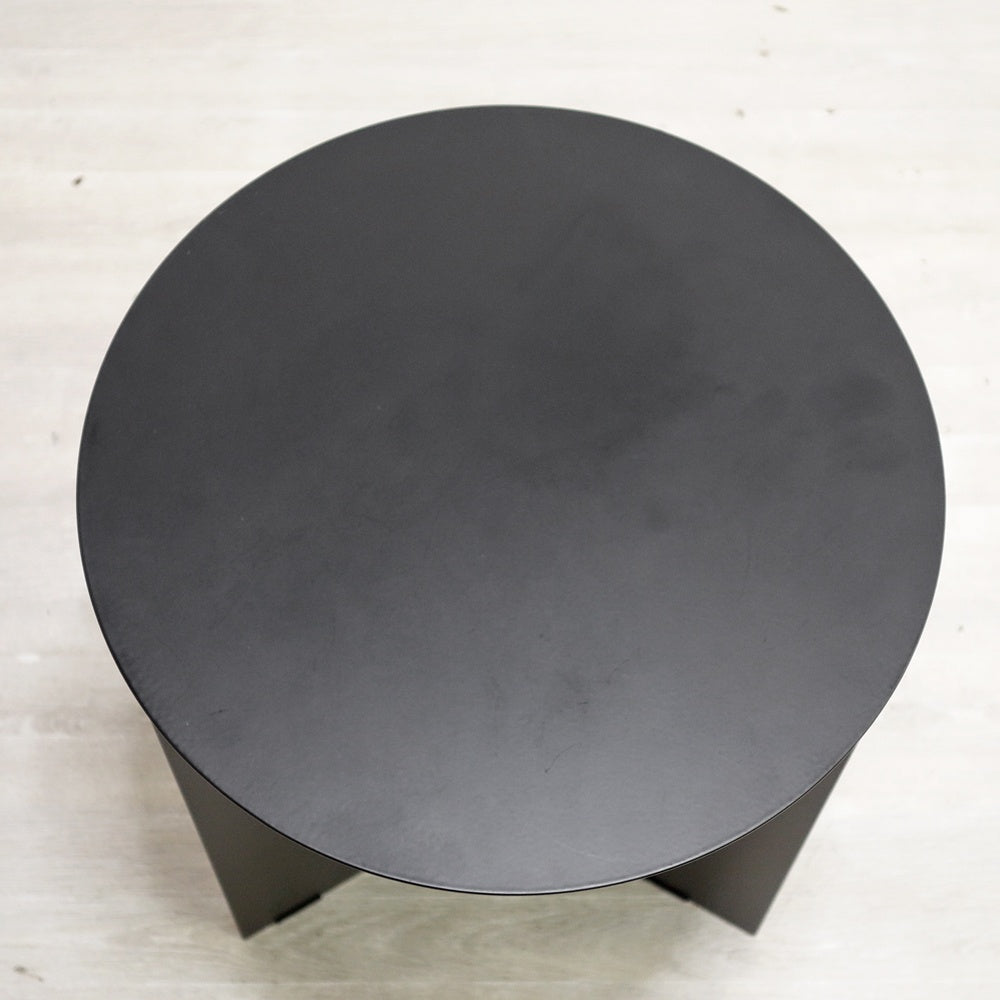 ヘイ HAY スリットテーブル ハイ SLIT TABLE HIGH Φ35cm H47cm サイドテーブル スチール ブラック 粉体塗装 ミニマル モダン デンマーク 北欧 ●
