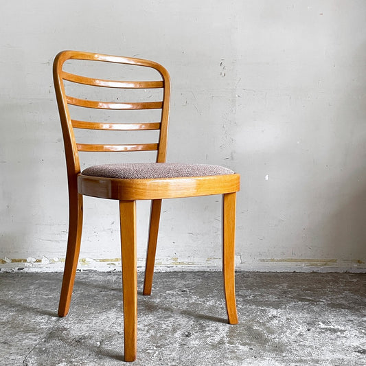 トーネット THONET ライターチェア leiter chair ダイニングチェア ベントウッド ラダーバック ファブリックシート 木製 W44cm ビンテージ ■