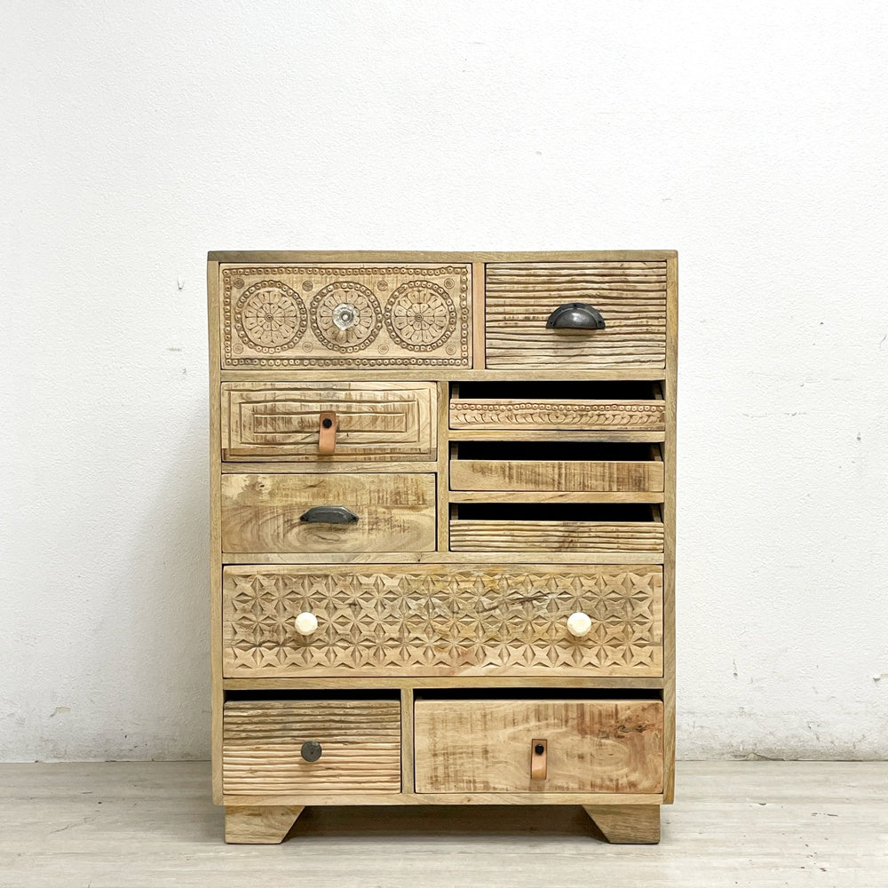 カレデザイン KARE DESIGN プロ PURO (10Drawers) キャビネット チェスト マンゴーウッド 彫刻 ハンドクラフト ●