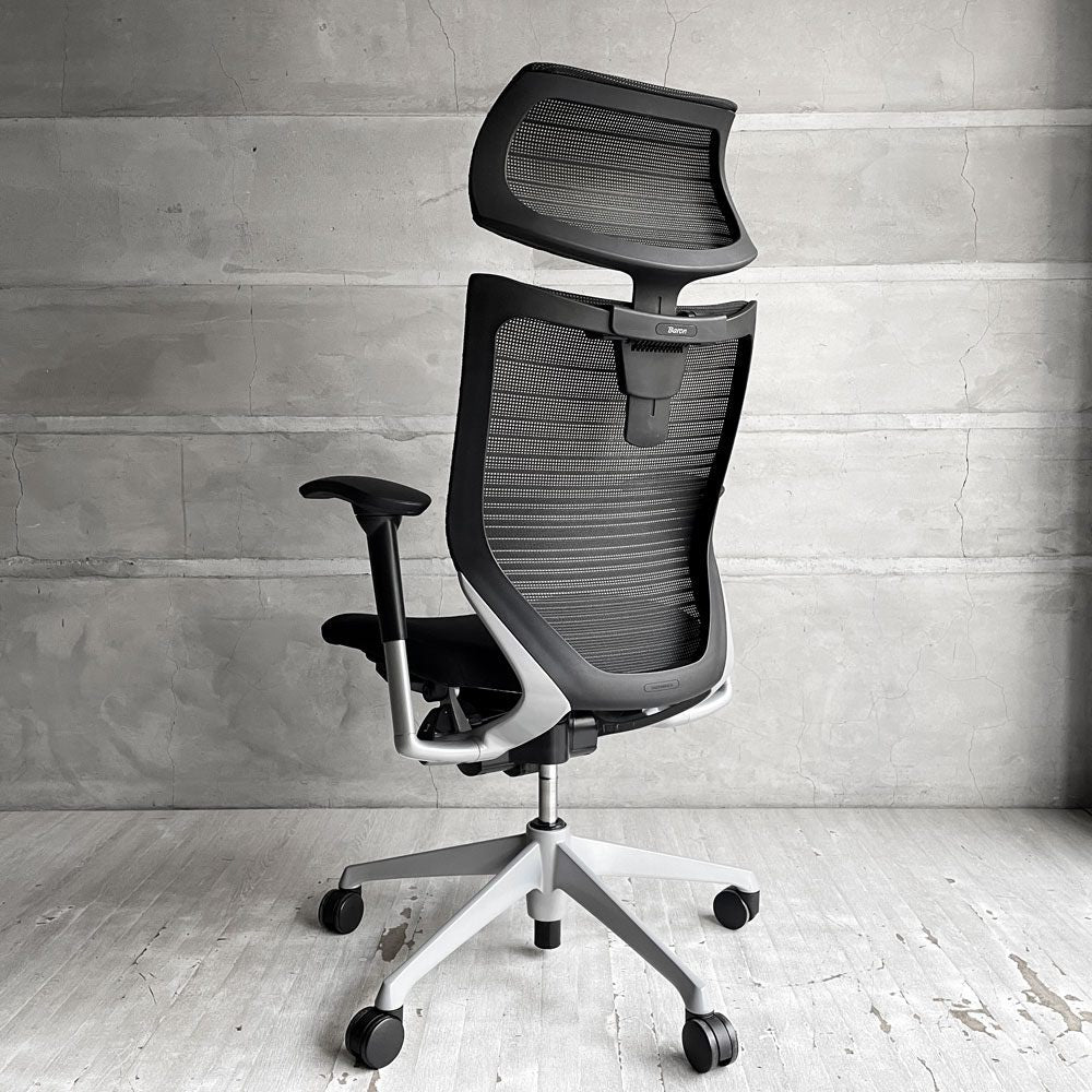 オカムラ okamura バロンチェア Baron Chair デスクチェア WORKAHOLIC特注モデル エクストラローバック グラデーションサポートメッシュ ヘッドレスト 座面クッション仕様 ジョルジェット・ジウジアーロ 定価￥227,590- ♪