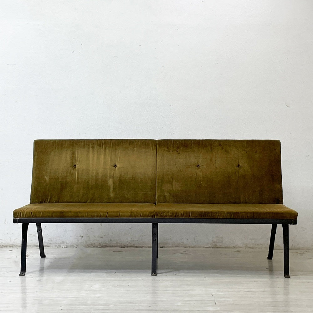 トラックファニチャー TRUCK FURNITURE バードベンチ Bird BENCH W180cm スチール ナラ無垢材 F-72 OLIVE VELUDO インダストリアル 定価：￥ 374,000-●