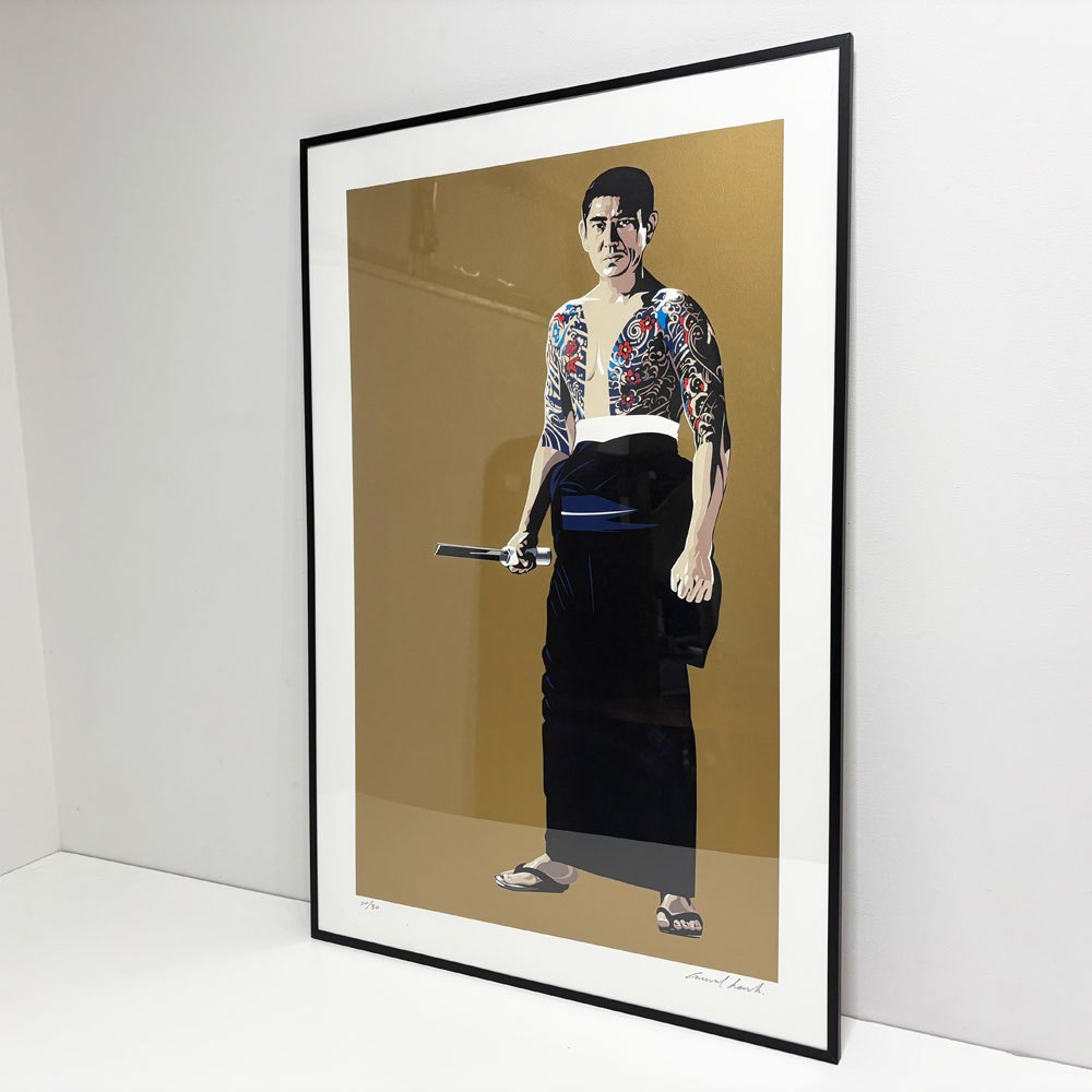 コンラッドリーチ CONRAD LEACH 高倉健 シルクスクリーン アートフレーム ポスター ポップアート 20/30 希少 50×80cm(スクリーンサイズ) 額装品 B ●