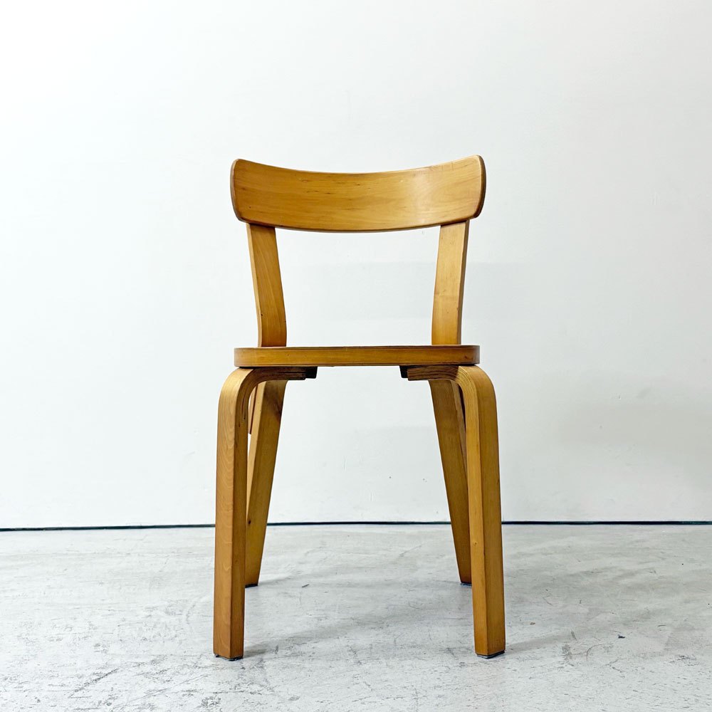 アルテック artek チェア69 ダイニングチェア カーリーバーチ材 スウェーデン製 40年代 ビンテージ 希少 アルヴァ・アアルト ●