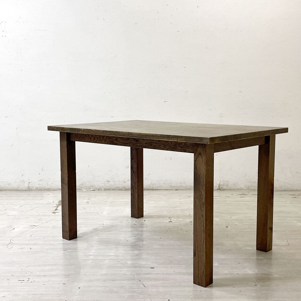 ジャパンビンテージ Japan Vintage オーク材 ダイニングテーブル W120cm 国産家具 古家具 ●