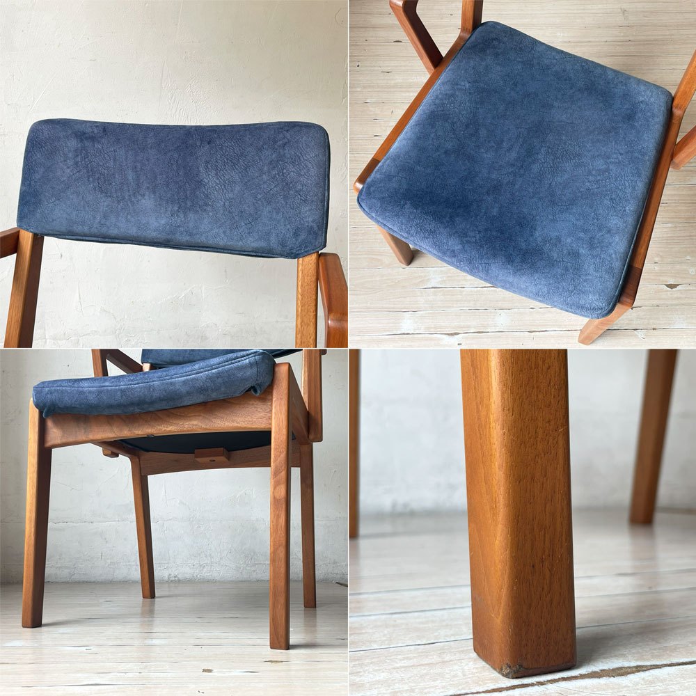 ナガノインテリア NAGANO INTERIOR DC349 アームチェア ウォールナット材 合皮張 参考価格￥49.500- A ★