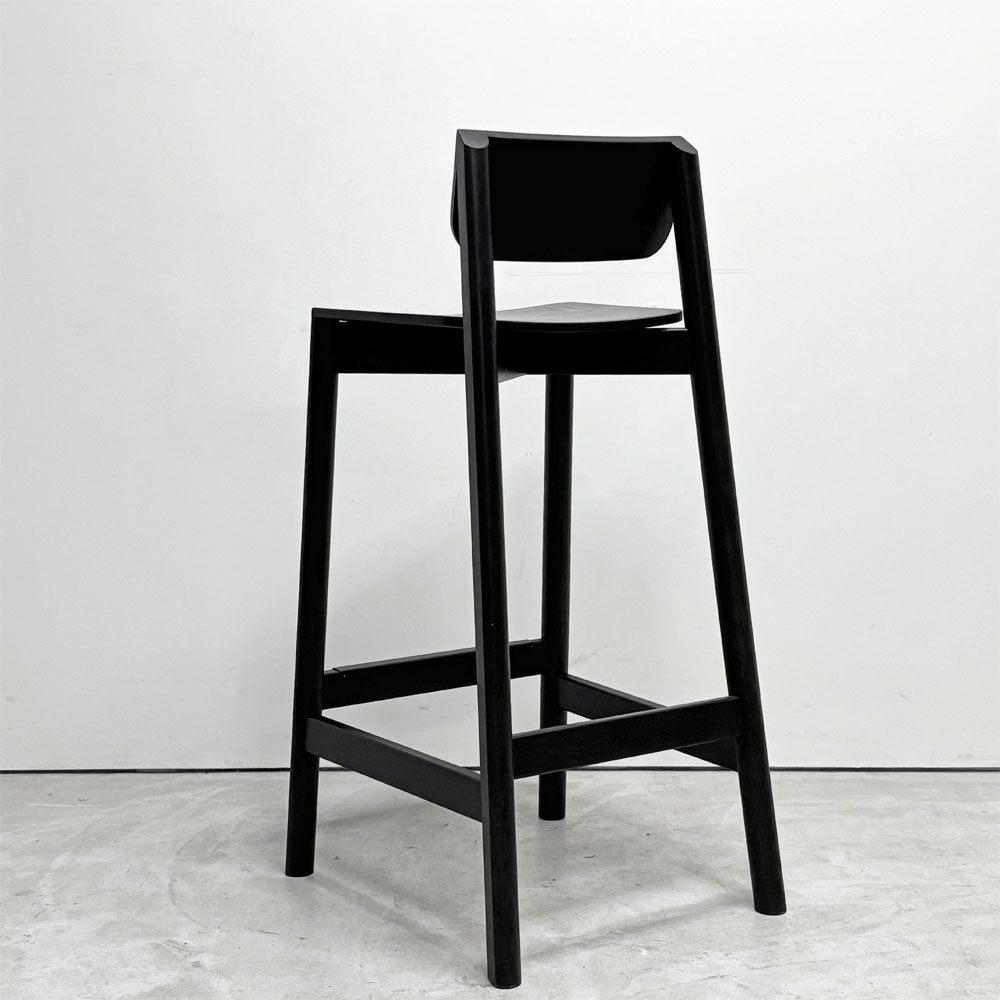 モダンデザイン Modern Design カウンターチェア ハイチェア ハイスツール オーク材 ブラック塗装 B ●