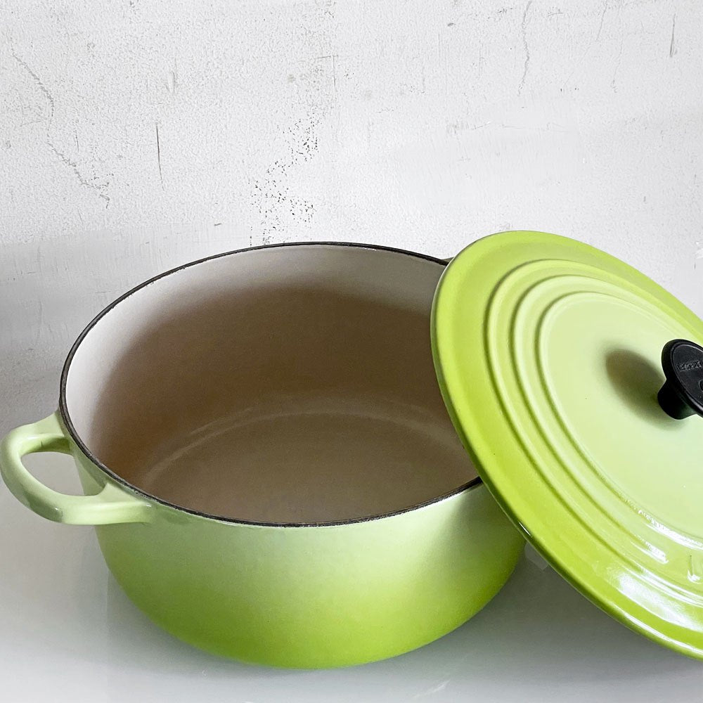 ルクルーゼ LE CREUSET ココットロンド 両手鍋 22cm 鋳物 グリーン フランス ■