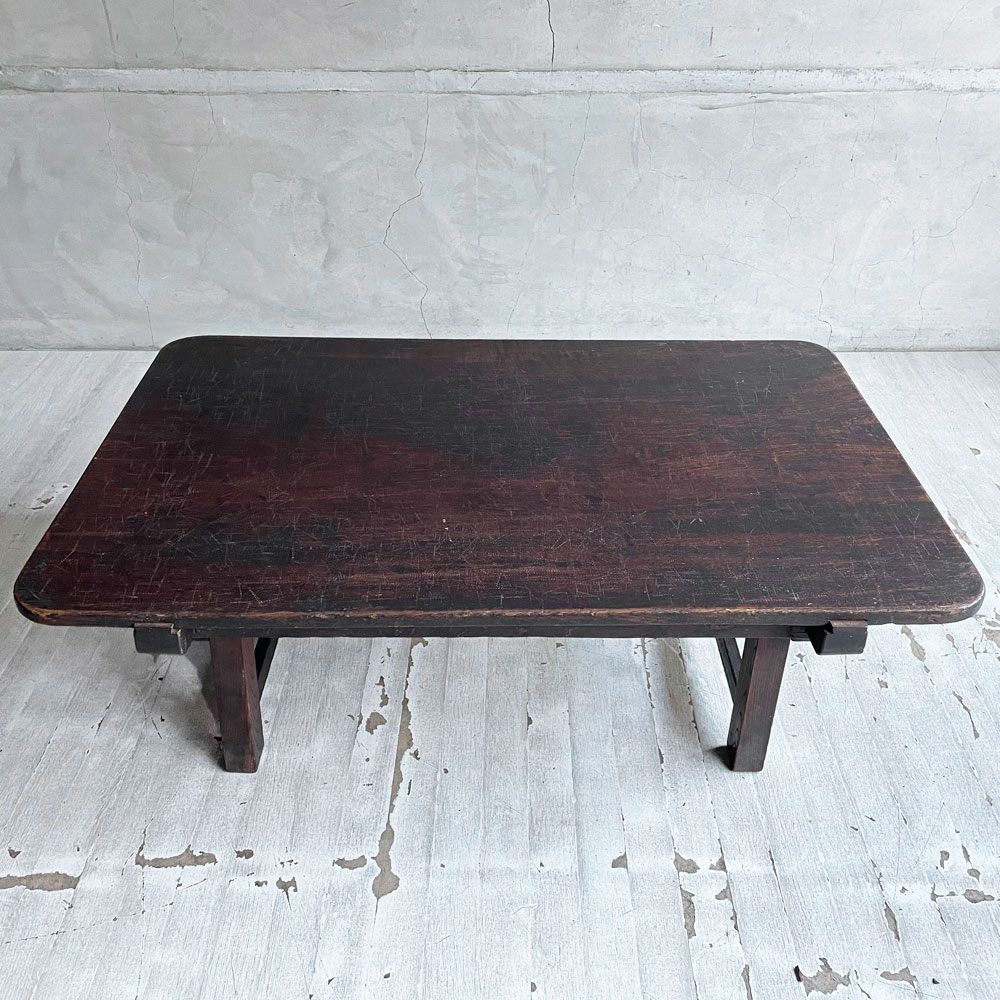 ジャパンビンテージ Japan Vintage ちゃぶ台 卓袱台 角ちゃぶ 座卓 折りたたみ 時代家具 和家具 古道具 ♪