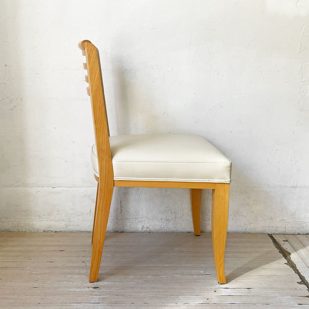 カッシーナイクスシー Cassina ixc. カジノ CASINO ダイニングチェア ビーチ材 レザーシート オフホワイト系 フィリップ・ユーレル Philippe Hurel B ★