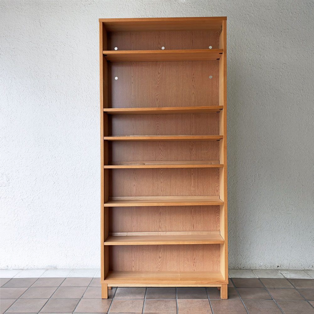 無印良品 MUJI オーク材 薄型ラック ワイド大 W80cm 7段 本棚 ブックシェルフ 廃番 シンプル ナチュラル ◇