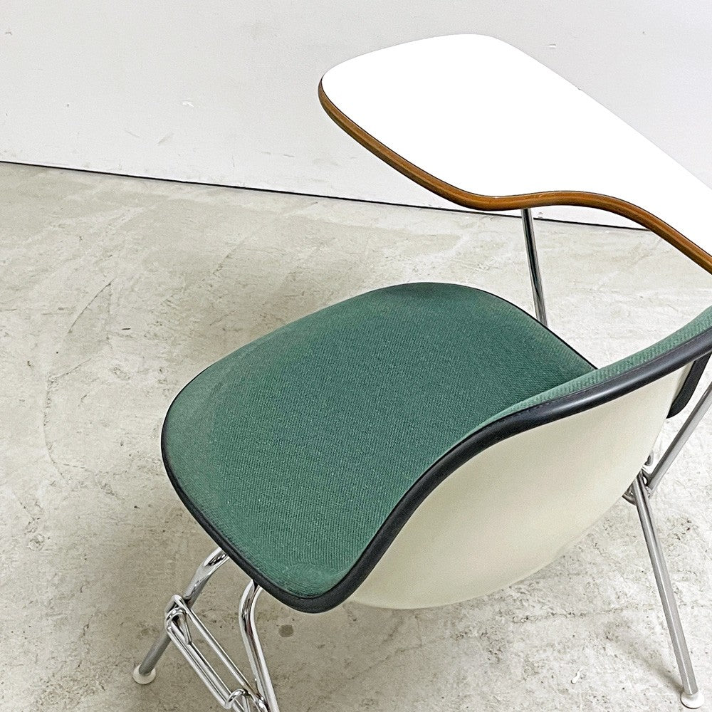 ハーマンミラー Herman Miller サイドシェルチェア セカンド 2nd ビンテージ アプホルスター スクールベース スタッキングベース 肘掛けテーブル付 イームズ ミッドセンチュリー G ●