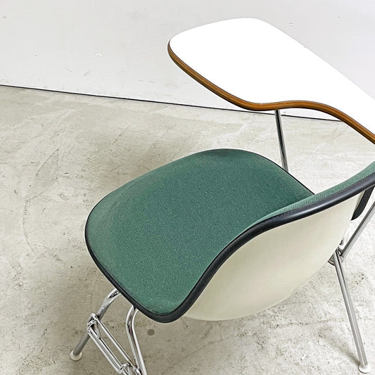 ハーマンミラー Herman Miller サイドシェルチェア セカンド 2nd ビンテージ アプホルスター スクールベース スタッキングベース 肘掛けテーブル付 イームズ ミッドセンチュリー G ●