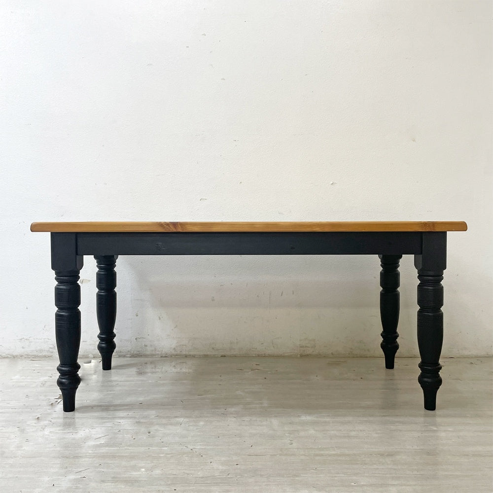 ブラックボード Blackboard カーフ karf ブルックリンスタイル ダイニングテーブル ろくろ脚 パイン無垢材 w160 ●