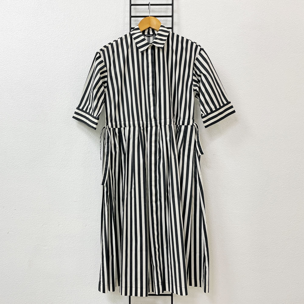 マリメッコ marimekko タサライタ ストライプ シャツワンピース Tasaraita Striped Shirt Dress 34サイズ Annika Rimala フィンランド 美品 ●