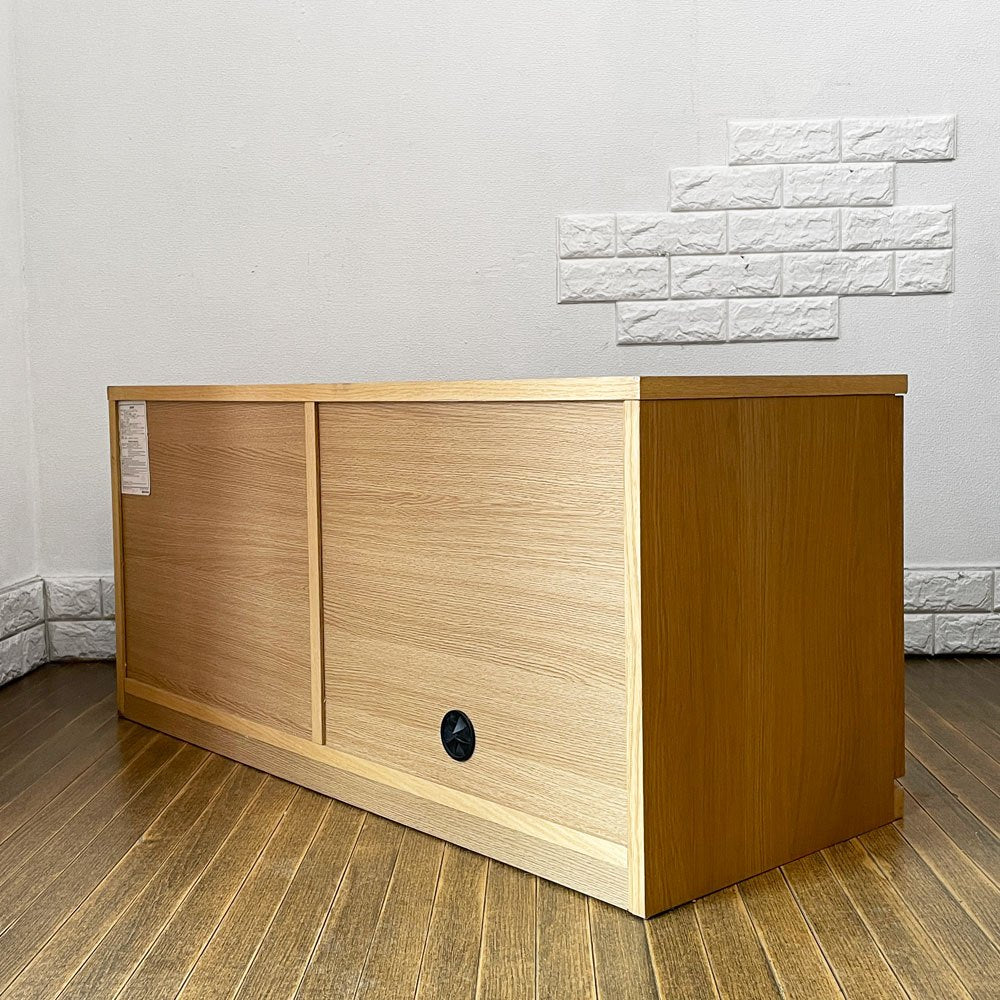 無印良品 MUJI AVボード AVラック 引出し付 オーク材 W110cm ナチュラルデザイン 定価：39,900円 ◎