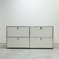 USMハラー USM Haller モジュラーファニチャー キャビネット シェルフ 2列2段 ドロップダウンドア×2＋エクステンションシェルフ ×2 ピュアホワイト スイス ●