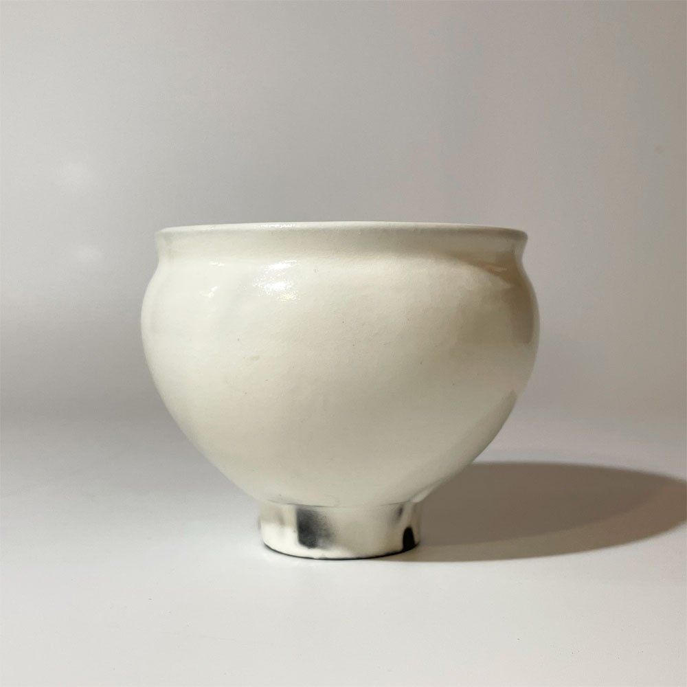 鈴木環 ピジョンカップ M 現代作家 陶芸家 ホワイト 小鉢 器 B ★