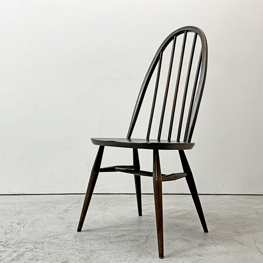 アーコール Ercol クエーカーチェア ダイニングチェア ハイバック オールドコロニアル ブラウン エルム材 × ビーチ材 UKビンテージ 英国家具 ●