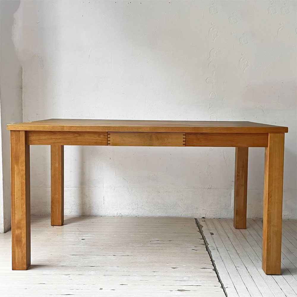 イクスス ikususu FURNITURE ダイニングテーブル アルダー材 W130cm 抽斗1杯 北欧デザイン ナチュラルモダン 定価￥205,700- ★
