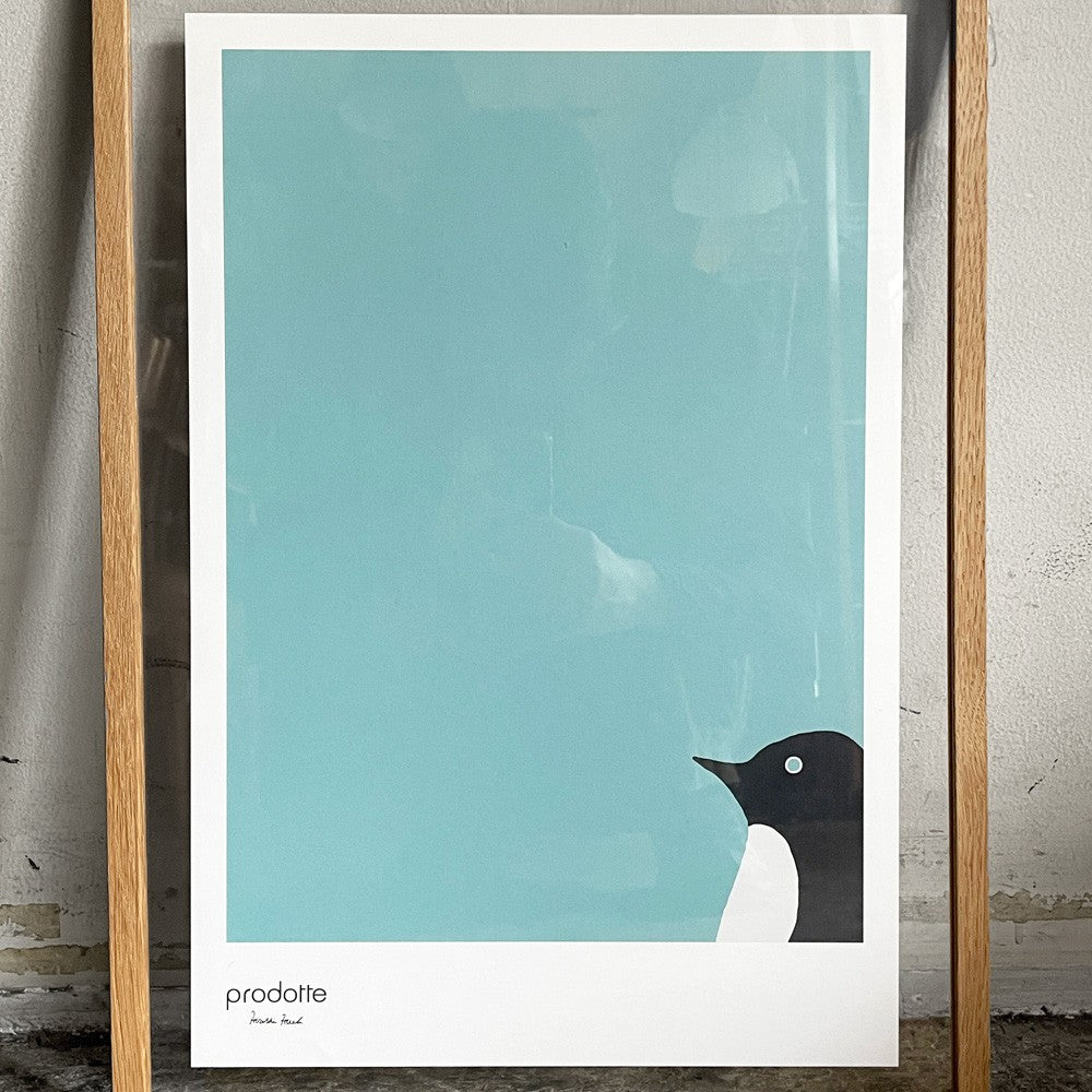 プロドッテ Prodotte ペンギン penguin Moebe フレームセット A3 アート ポスター Hiroshi Hoda 42/99 リミテッドプリント 額装品 ■