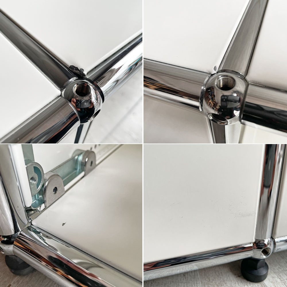 ユーエスエムハラー USMハラー USM Haller モジュラーファニチャー キャビネット AVボード ドロップダウンドア エクステンションシェルフ 2列1段 ピュアホワイト スイス ♪