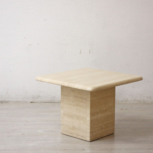 ビンテージ トラバーチン Travertine 大理石 マーブルストーン サイドテーブル Side table Sサイズ イタリア製 ●