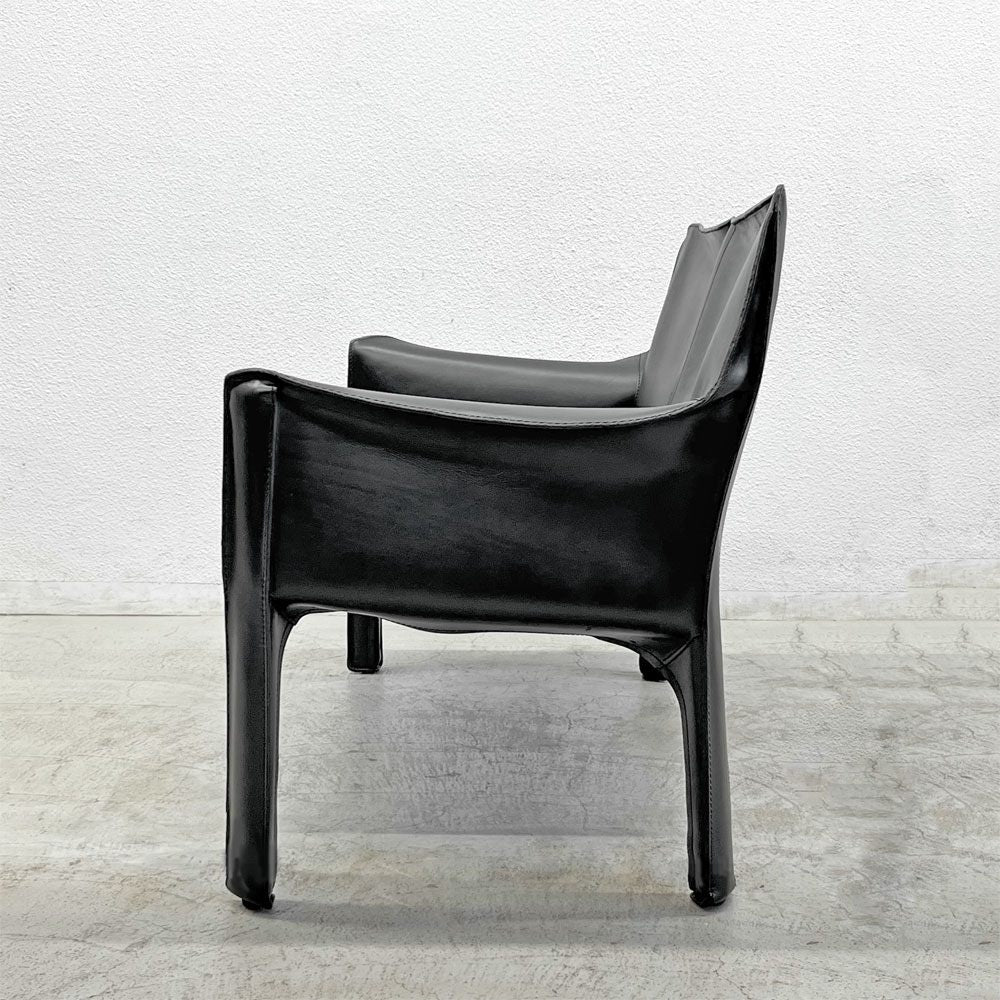 カッシーナ Cassina 414 CAB ラウンジアームチェア 2シーター キャブチェア 本革 マリオ・ベリーニ B 〓