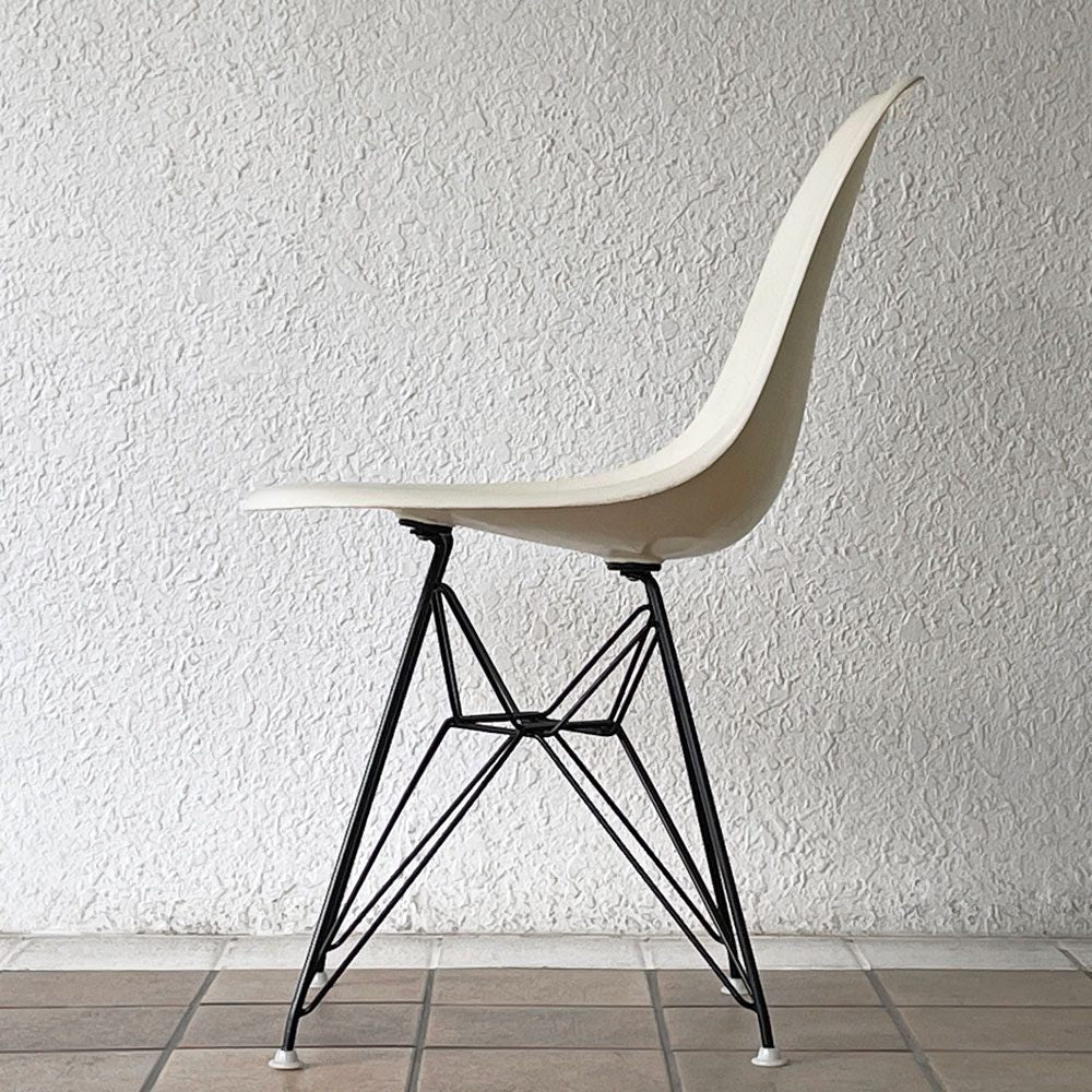ハーマンミラー Herman Miller サイドシェルチェア セカンド 2nd ビンテージ FRP製 パーチメント エッフェルベース C&R イームズ ミッドセンチュリー ◇