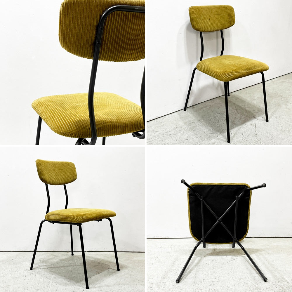 ジャーナルスタンダードファニチャー journal standard Furniture j.s.F ヘンリー HENRY ダイニングチェア サイドチェア コーデュロイ ファブリック アイアン 廃番 B ●