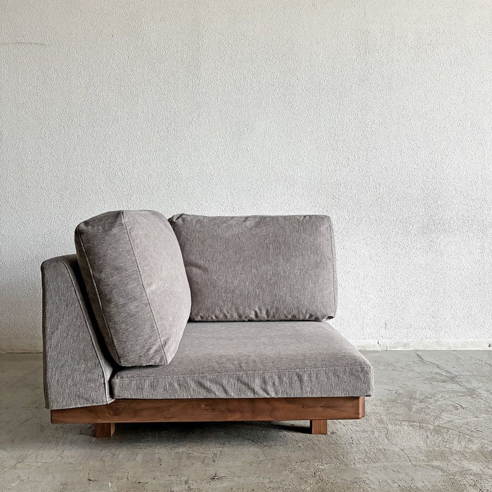マスターウォール MASTERWAL デニッシュ DANISH SOFA コーナーソファ W94cm ウォールナット無垢材 ファブリック 新品替えカバー付 合計定価￥445,500- 〓