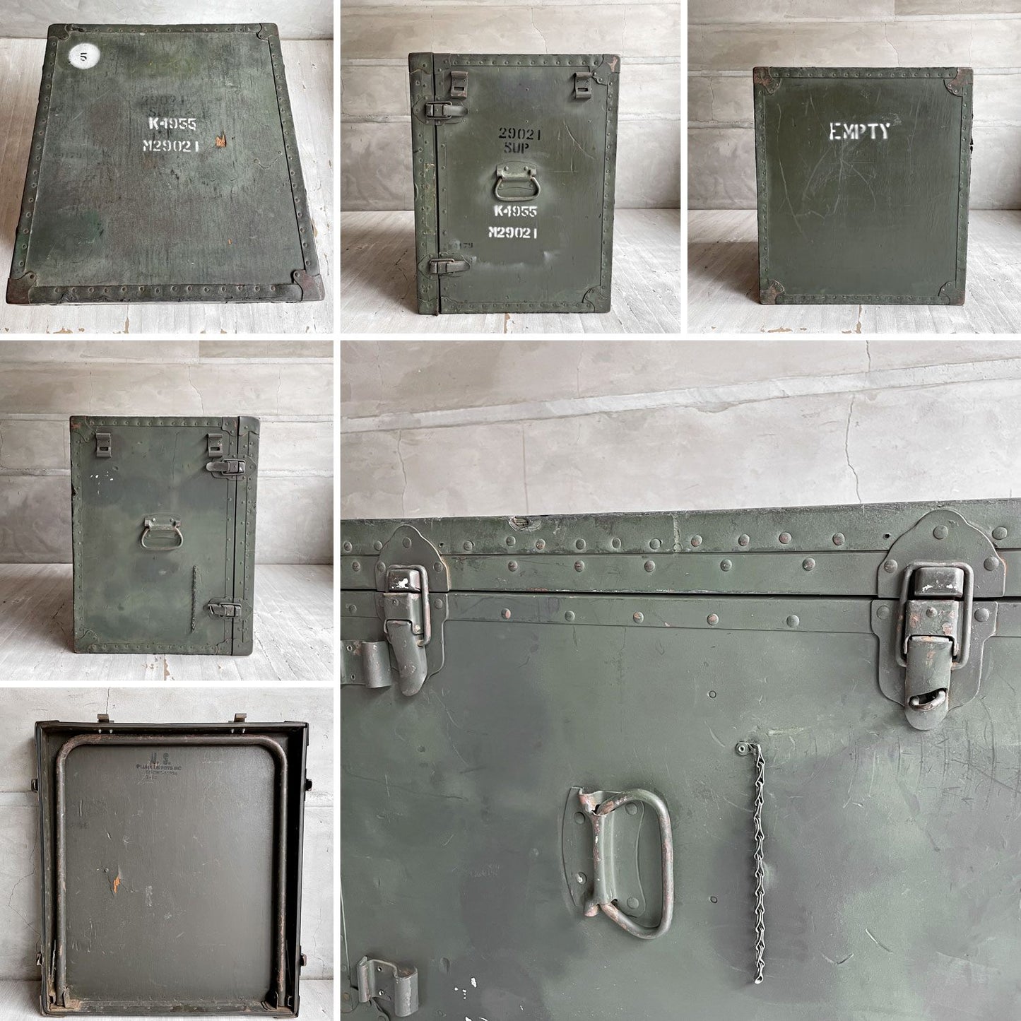 USビンテージ Vintage フィールドデスク フォールディング 中隊デスク チェスト スツール付き ミリタリー サープラス 米軍 US ARMY ♪