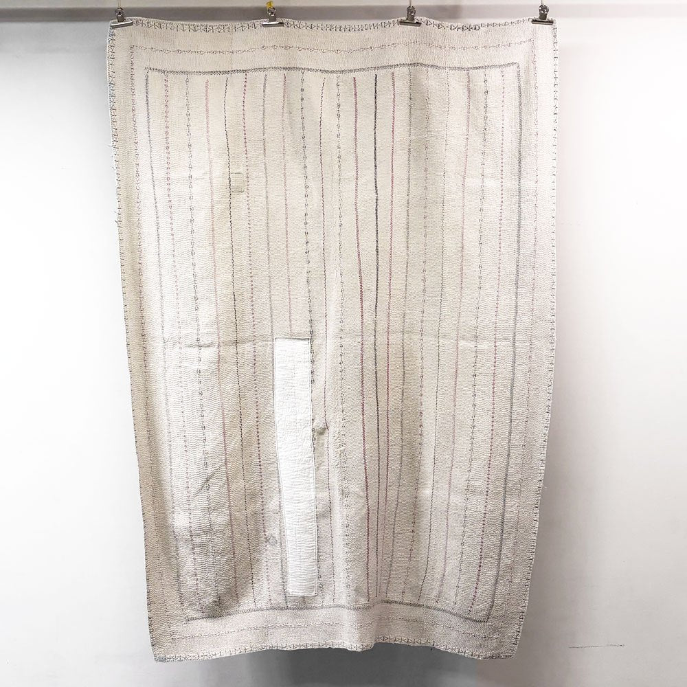 ビンテージキルト vintage 古布 インドキルト 155×115cm ハンドメイド LIGHT YEARS取扱 ●