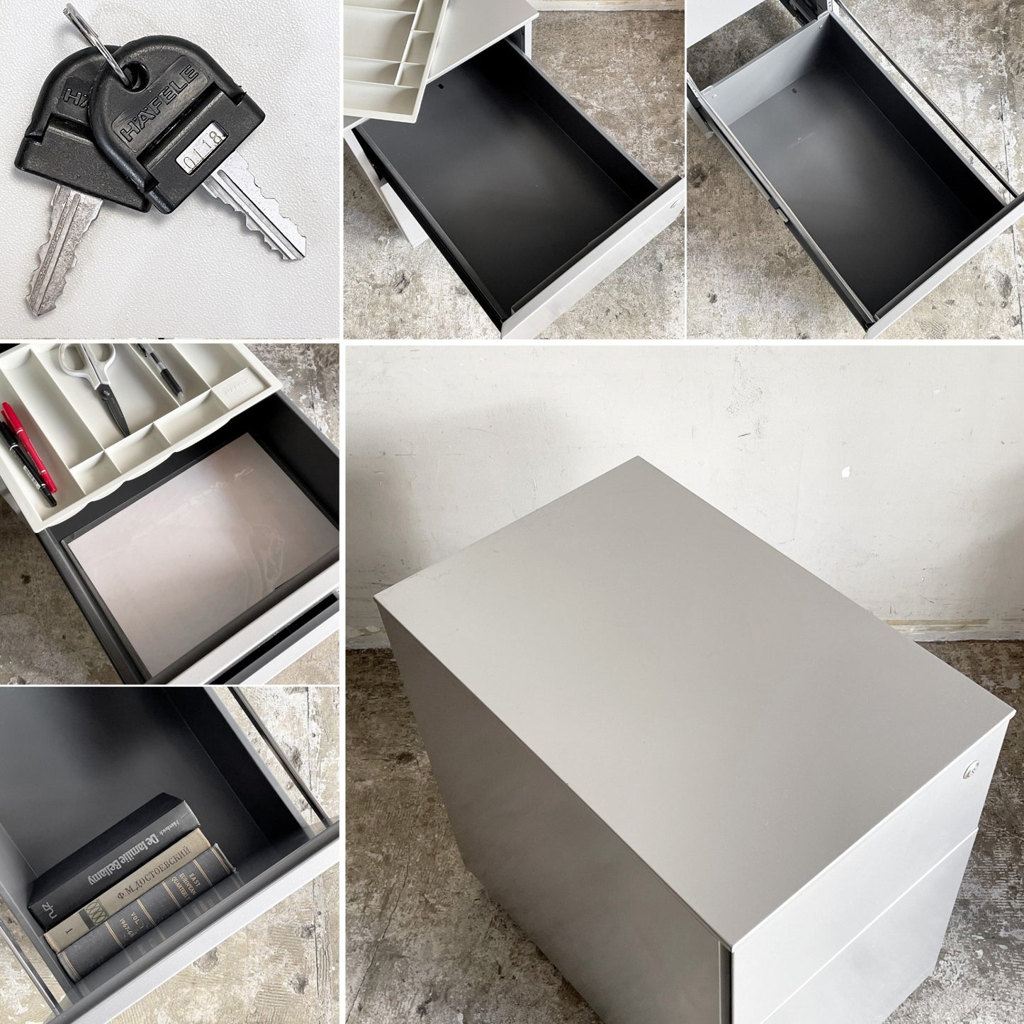 カッシーナ Cassina ixc. AFドロワー AF DRAWER デスクキャビネット ワゴン 鍵付属 キャスターロック機能付き イタリア ミニマルデザイン ■