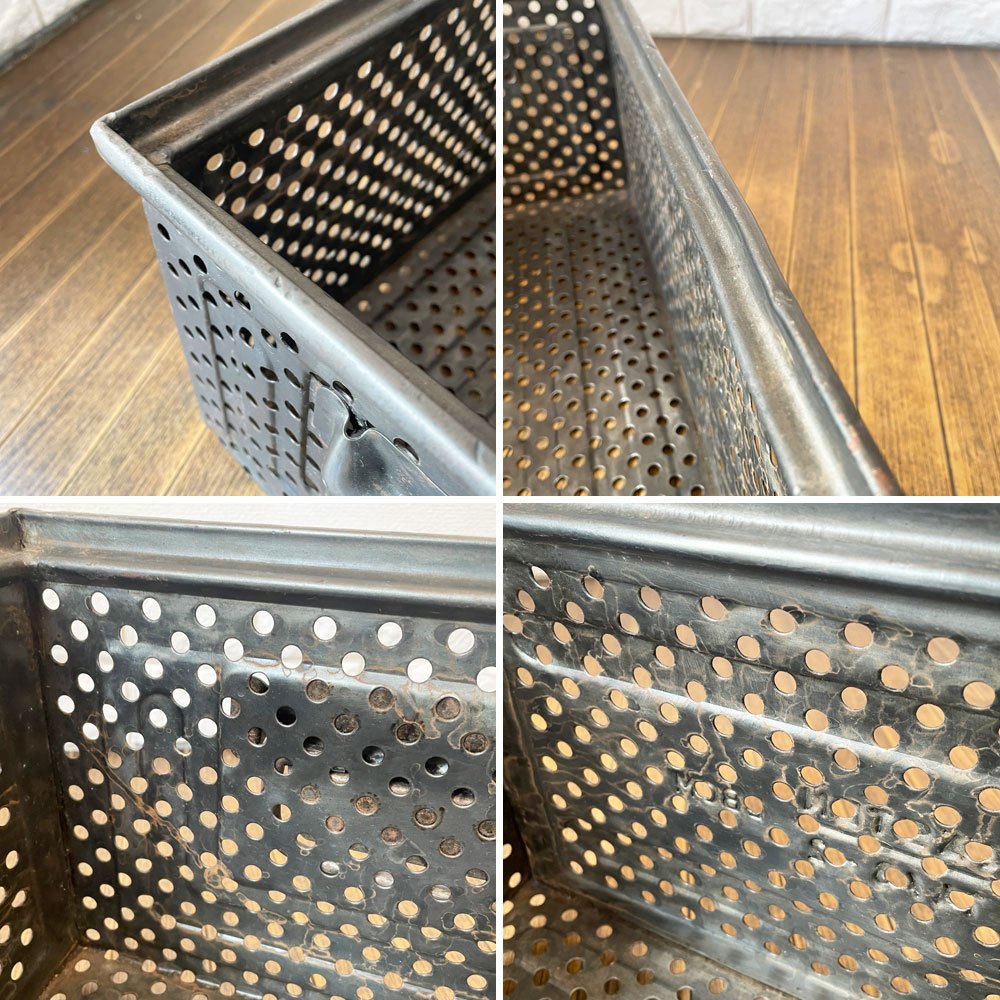 SCHAFER スタッキング ストレージボックス パンチングメタル インダストリアル ドイツビンテージ A ◎
